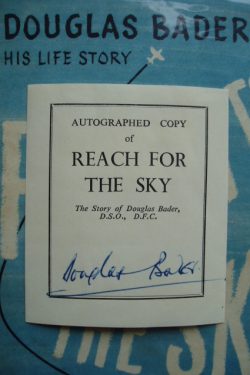 Reach For the Sky bookplate signed by Douglas Bader