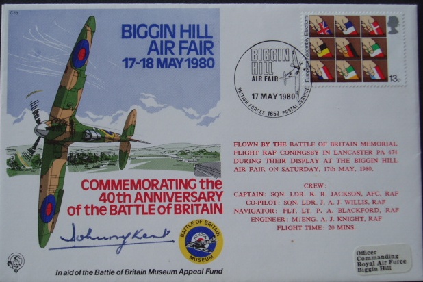 johnny kent battle of britain signed cover